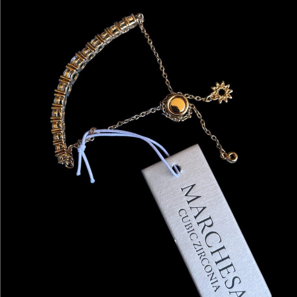 Marchesa Gold Cubic Zirconia Children’s  Bracelet (NWT) - Picture 2 of 4